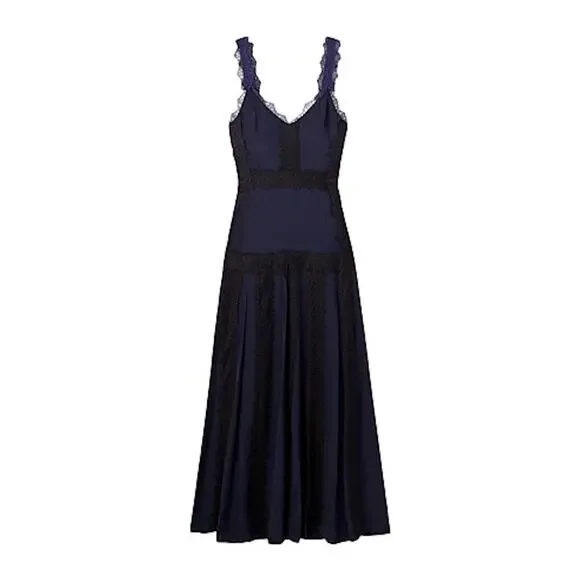 chinese dress ladies La Ligne Albertine Dress | Print/Blue | Size S